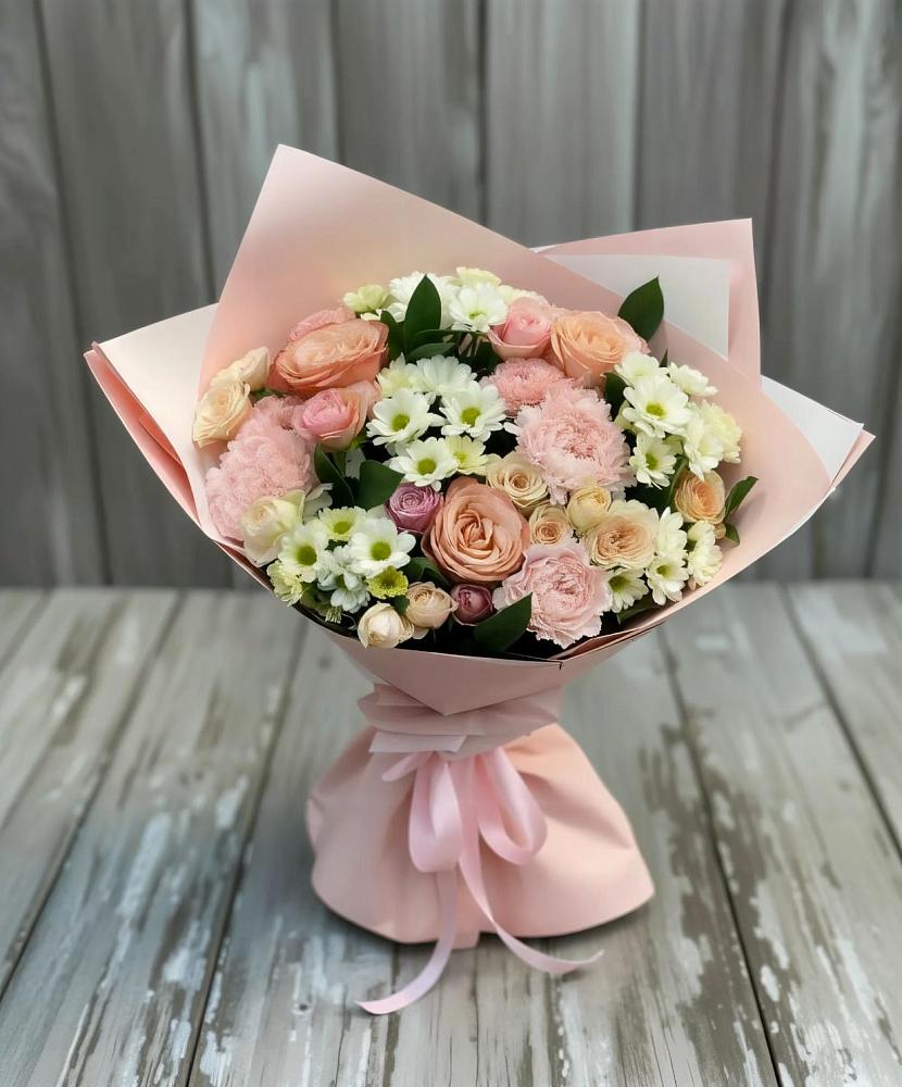 Букет цветов из: Гвоздики, Розы и Хризантемы в Гряды