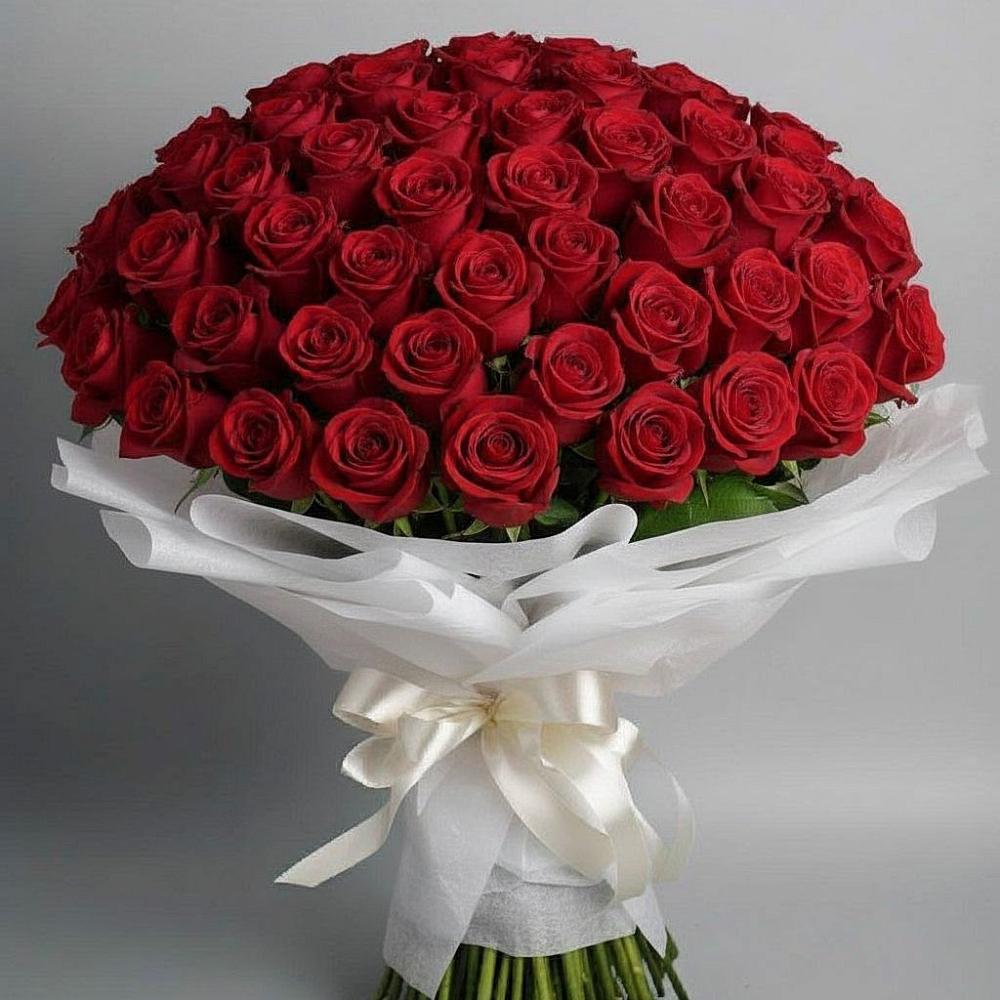 Букет 101 Красная роза Блэк Мэджик в Гряды