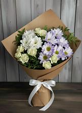 Букет цветов из:  Хризантемы и Розы в Гряды