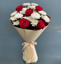 Букет цветов из:  Розы и Хризантемы в Гряды