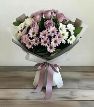 Букет цветов из:  Хризантемы и Розы в Гряды