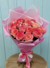 Букет 15 Розовых роз Равель в Гряды