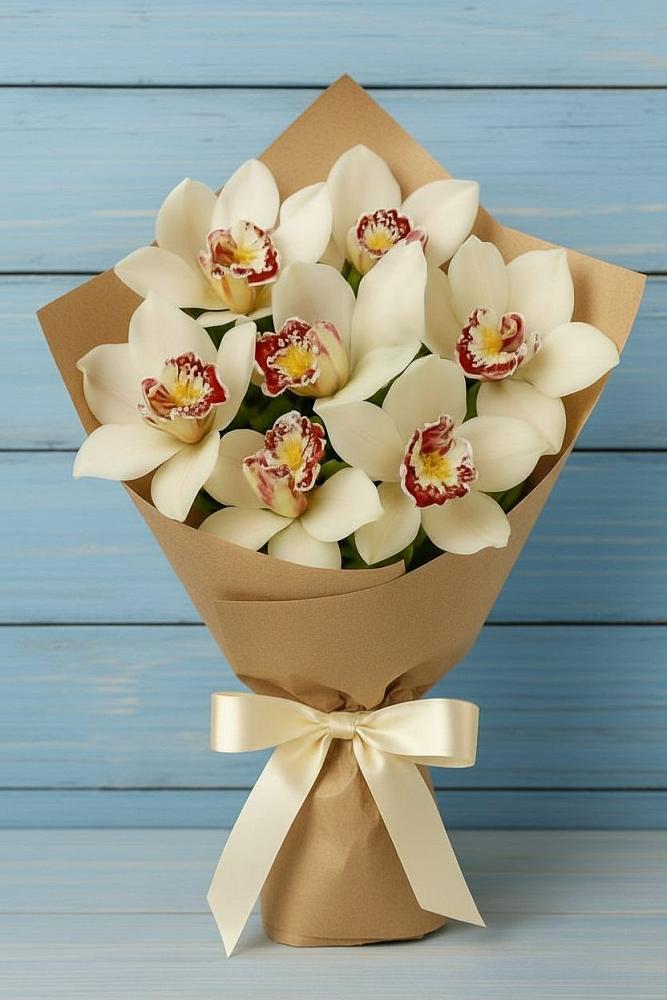 Букет цветов из: Орхидеи и Розы в Гряды